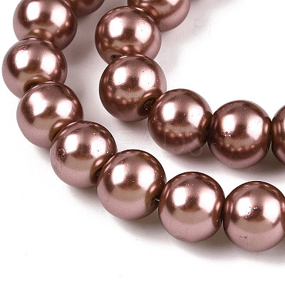 Baking Paint Pearlized Glass Pearl Round Bead Strands HY-Q003-10mm-92-1