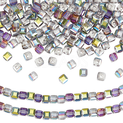2 Strands Electroplate Glass Bead Strands EGLA-PA0001-27-1