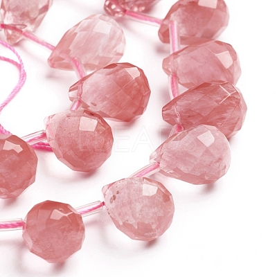 Cherry Quartz Glass Beads Strands G-J360-04-A-1