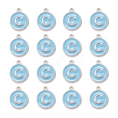 Platinum Plated Alloy Enamel Charms X-ENAM-S118-04C-P-1
