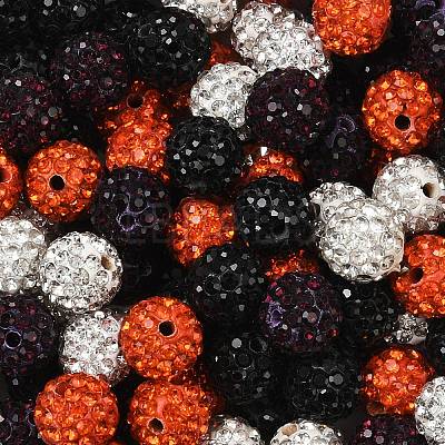 Halloween Theme Pave Disco Ball Beads RB-L037-04-1