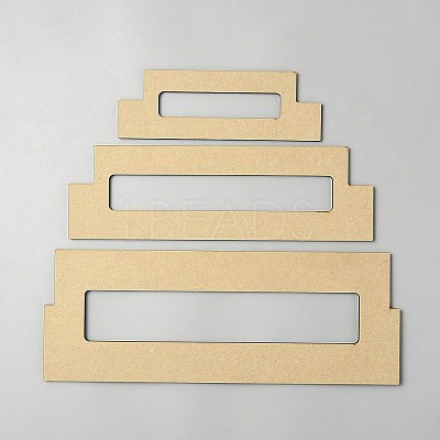 3Pcs Rectangle MDF Wood Ribbon Ruler DIY-WH0430-891D-1