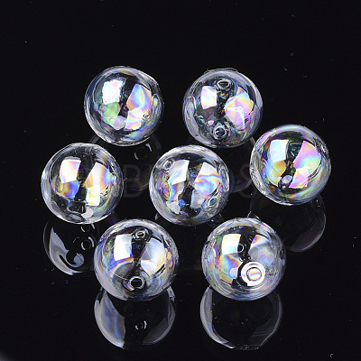 Handmade Blown Glass Globe Beads X-DH017J-1-25mm-AB-1