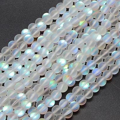 Synthetic Moonstone Beads Strands X-G-F142-6mm-01-1