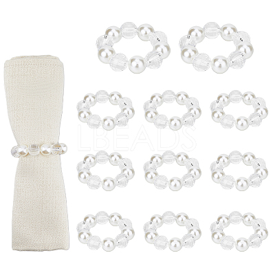 Acrylic Beaeded Napkin Rings AJEW-FH00003-1