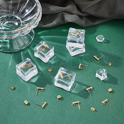 304 Stainless Steel Stud Earring Findings STAS-UN0019-62G-1