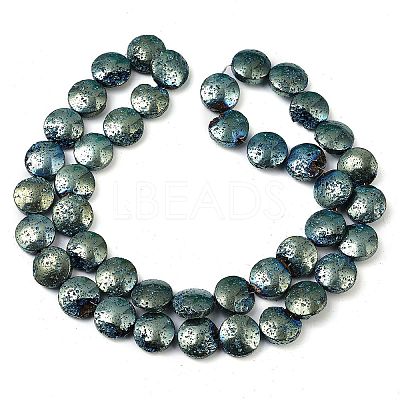Electroplated Natural Lava Rock Beads Strands G-K388-01H-1