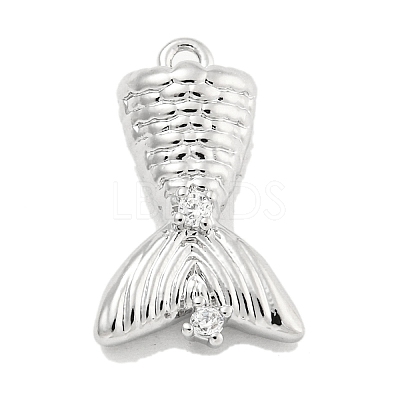 Brass Micro Pave Clear Cubic Zirconia Pendants KK-U015-08P-1