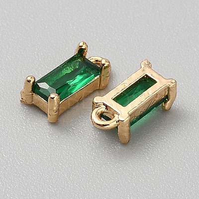 Golden Plated Brass Cubic Zirconia Charms LS-ZIRC-WH0015-01G-02-1