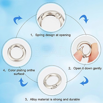 Zinc Alloy Spring Gate Rings FIND-SP0001-08A-1