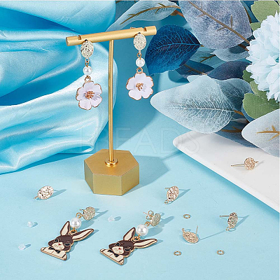 20Pcs Brass Stud Earring Findings KK-CN0003-35-1