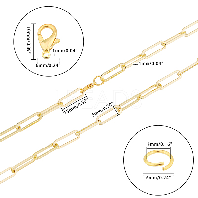 Soldered Brass Paperclip Chains CHC-CA0001-03G-1