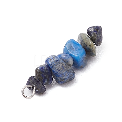 3Pcs Natural Amethyst & Lapis Lazuli & Red Jasper Chip Beaded Constellation Pendants PALLOY-JF03043-09-1