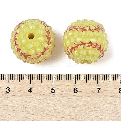 Sport Theme Opaque Acrylic Resin Beads MACR-U010-01E-1