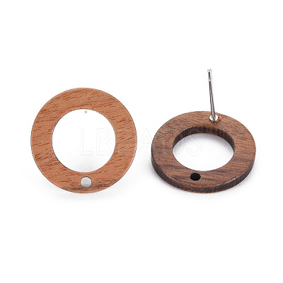 Walnut Wood Stud Earring MAK-N032-035-1