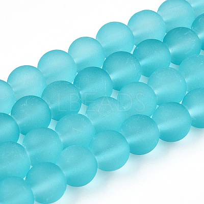 Baking Paint Transparent Glass Bead Strands GLAA-S031-8mm-18-1