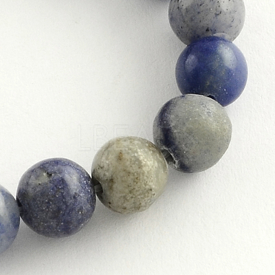 Round Dyed & Heated Natural Blue Aventurine Beads Strands G-R254-8mm-1
