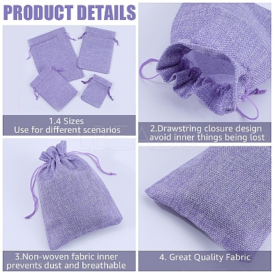 16Pcs 4 Styles Polyester Imitation Burlap Packing Pouches Drawstring Bags ABAG-BBC0001-01C-1