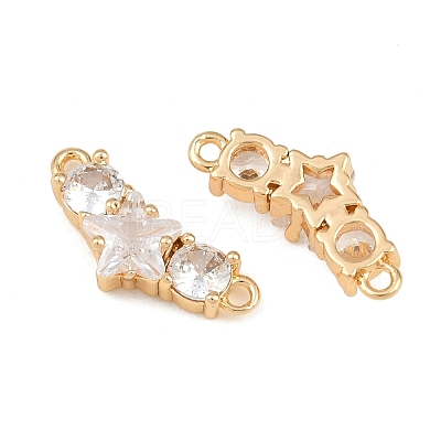 Brass Pave Clear Cubic Zirconia Connector Charmss CU-CBA804C-15G-1