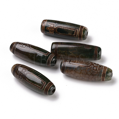 Tibetan Style dZi Beads TDZI-E004-02-1