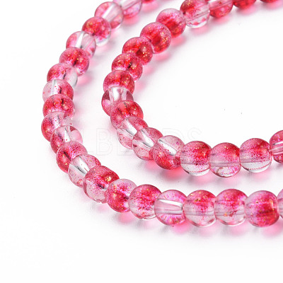 Transparent Spray Painted Glass Bead Strands GLAA-N035-03B-B04-1