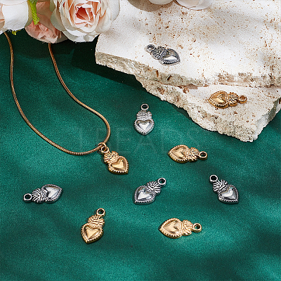 16Pcs 2 Colors 304 Stainless Steel Pendants STAS-HY0002-04-1
