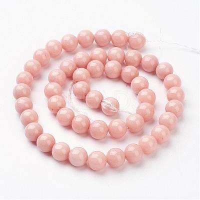 Natural Mashan Jade Round Beads Strands G-D263-8mm-XS22-1