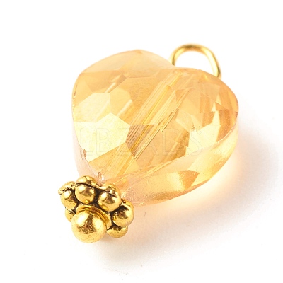 Electroplate Glass Beads Pendants PALLOY-JF01137-1