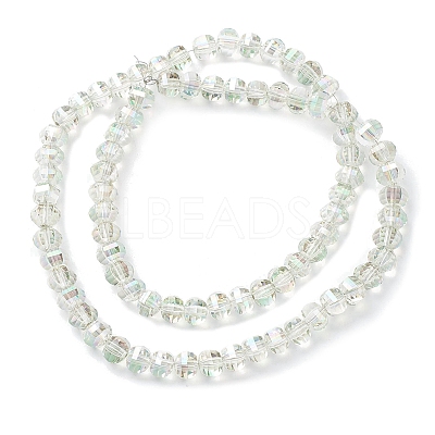 Electroplate Transparent Glass Beads Strands EGLA-K015-13C-1