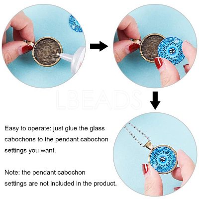 Flatback Glass Cabochons for DIY Projects GGLA-PH0004-27D-1