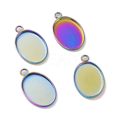 Ion Plating(IP) 304 Stainless Steel Pendant Cabochon Settings LS-X-STAS-H383-12M-1