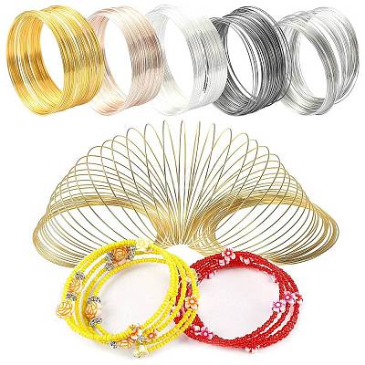 300 Circles 5 Colors Steel Memory Wire TWIR-YW0001-03-1