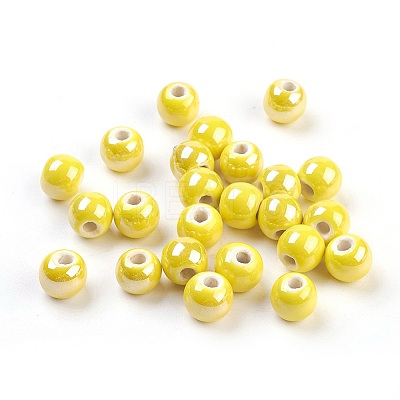 Glazed Porcelain Beads PORC-D001-10mm-16-1