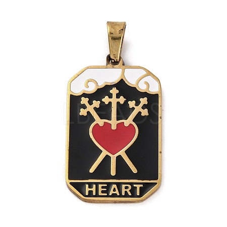 Ion Plating(IP) 304 Stainless Steel Enamel Pendants STAS-Q003-01G-020-1