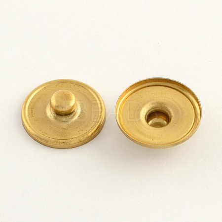 Brass Snap Button Cabochon Settings KK-Q686-G-1