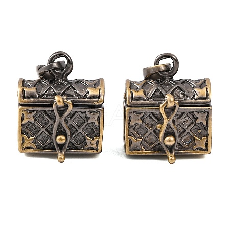 Brass Prayer Box Pendants KK-24X16-AB-1