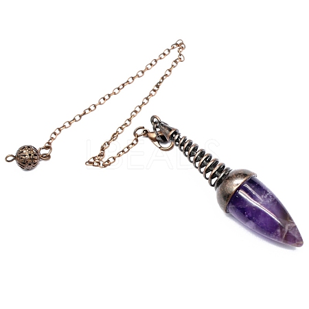 Natural Amethyst Dowsing Pendulum Big Pendants PW-WGFD073-02-1