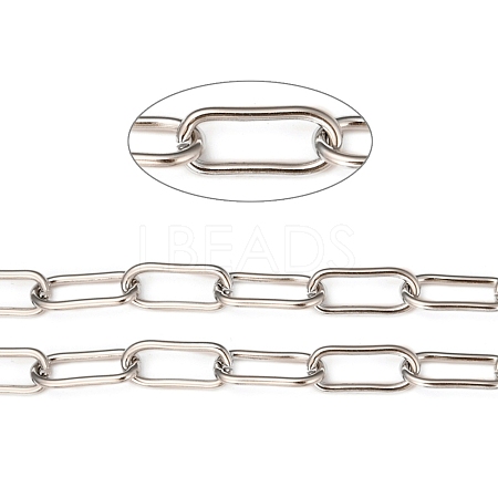 304 Stainless Steel Paperclip Chains STAS-A048-05P-1