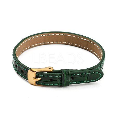 Leather Textured Bracelet Straps Slide Wristbands for Slide Charms AJEW-K232-01G-04-1