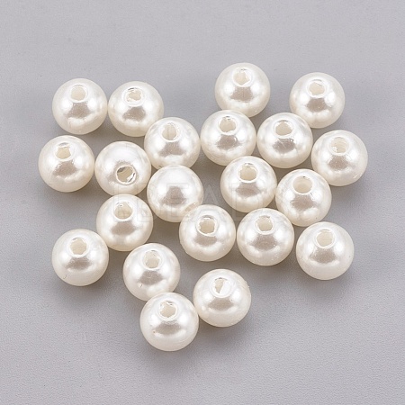ABS Plastic Imitation Pearl Beads X-KY-G009-8mm-02-1