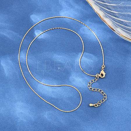 0.7MM Brass Boston Link Chain Necklaces for Women NJEW-Q351-02G-1