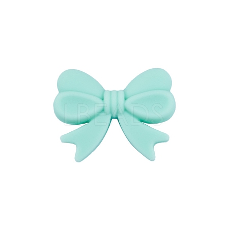Bowknot Food Grade Silicone Beads PW-WG39907-02-1