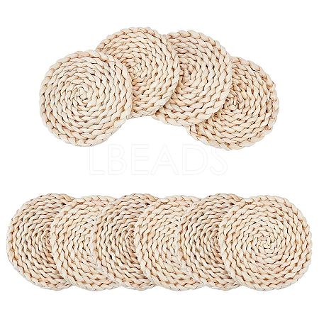 Handmade Corn Straw Woven Placemats AJEW-WH0016-79-1