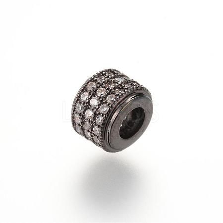 Brass Micro Pave Cubic Zirconia Beads ZIRC-S053-YS013-3-1