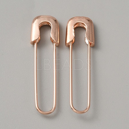 Exquisite Alloy Safety Pin Shape Hoop Earrings for Women EJEW-WH0001-17RG-1