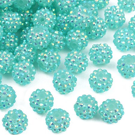 AB-Color Resin Rhinestone Beads RESI-S315-12x14-14-1