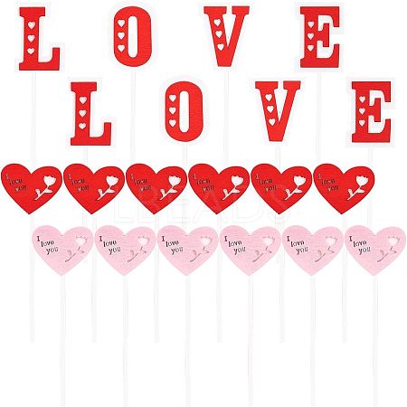 6 Sets 3 Styles 3D Wood Cake Insert Card WOOD-NB0001-86-1