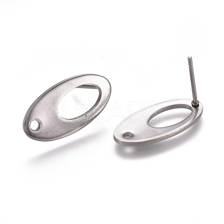 304 Stainless Steel Stud Earring Findings X-STAS-E482-01P-1