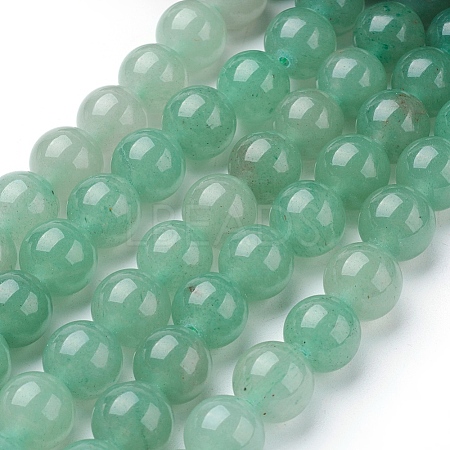Natural Green Aventurine Beads Strands X-G-G099-12mm-17-1