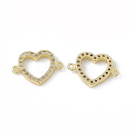 Brass Micro Pave Clear Cubic Zirconia Connector Charms KK-E068-VC080-1